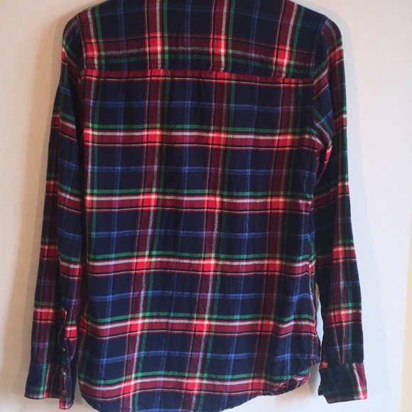 Abercrombie & Fitch Soft Flannel Button Down Blouse Shirt Top - Picture 2 of 2